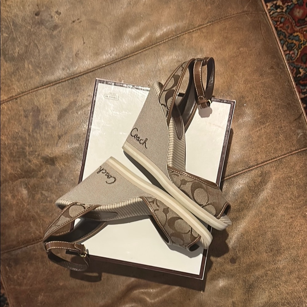 NIB Coach Brown Wedge Shoes, size 8.0 Medium - Picture 4 of 8